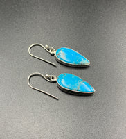 Kingman Turquoise #20 Natural Sterling Silver Dangle Earrings