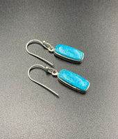 Kingman Turquoise #21 Natural Sterling Silver Dangle Earrings