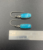 Kingman Turquoise #21 Natural Sterling Silver Dangle Earrings