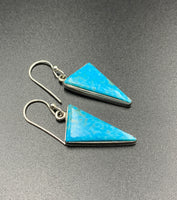 Kingman Turquoise #22 Natural Sterling Silver Dangle Earrings