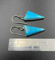 Kingman Turquoise #22 Natural Sterling Silver Dangle Earrings