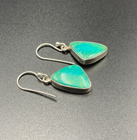 Kingman Turquoise #2 Natural Sterling Silver Dangle Earrings