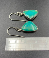 Kingman Turquoise #2 Natural Sterling Silver Dangle Earrings