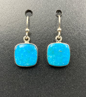 Kingman Turquoise #3 Natural Sterling Silver Dangle Earrings