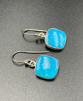 Kingman Turquoise #3 Natural Sterling Silver Dangle Earrings