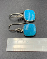 Kingman Turquoise #3 Natural Sterling Silver Dangle Earrings