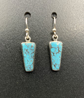Kingman Turquoise #7 Natural Sterling Silver Dangle Earrings