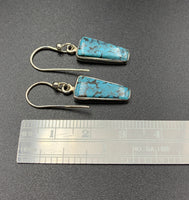 Kingman Turquoise #7 Natural Sterling Silver Dangle Earrings