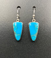 Kingman Turquoise #8 Natural Sterling Silver Dangle Earrings