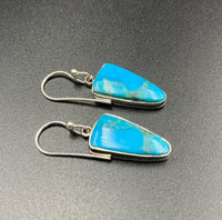 Kingman Turquoise #8 Natural Sterling Silver Dangle Earrings