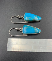 Kingman Turquoise #8 Natural Sterling Silver Dangle Earrings