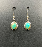 Kingman Turquoise #9 Natural Sterling Silver Dangle Earrings