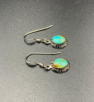 Kingman Turquoise #9 Natural Sterling Silver Dangle Earrings