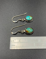 Kingman Turquoise #9 Natural Sterling Silver Dangle Earrings