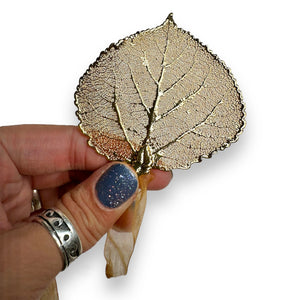 Aspen Real Leaf Gold Finish Ornament, Locally Made in CO