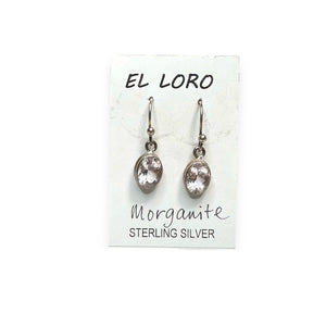 Morganite Pink Beryl Faceted Sterling Silver Mini Earrings