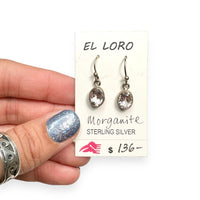 Morganite Pink Beryl Faceted Sterling Silver Mini Earrings
