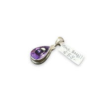 Amethyst Purple Quartz Faceted Natural Gemstone Sterling Silver Pendant
