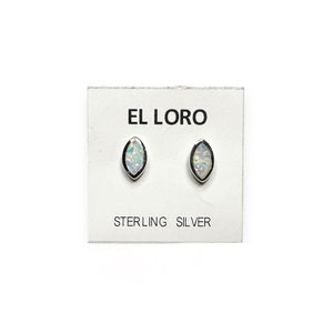 Gilson Opal Marquise Lab Created Sterling Silver Stud Earrings