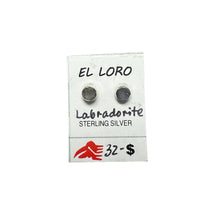Labradorite Raw Crystal Sterling Silver Stud Earrings