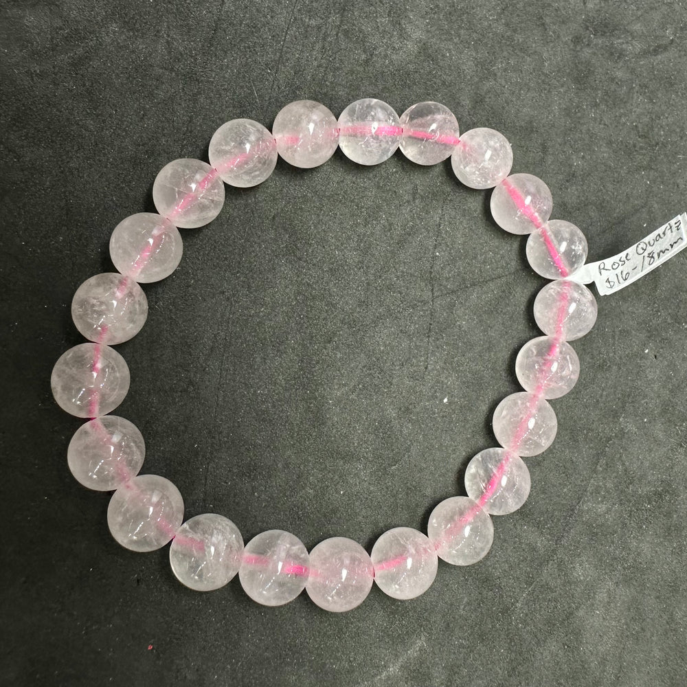 Rose Quartz Gemstone Bead Stretch Elastic Stone Bracelet