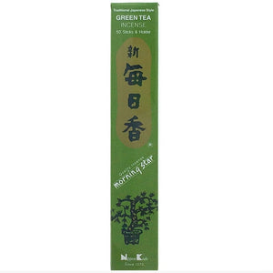 Green Tea Soft Green Morningstar Japanese Style Wood Free Incense Sticks-50 sticks