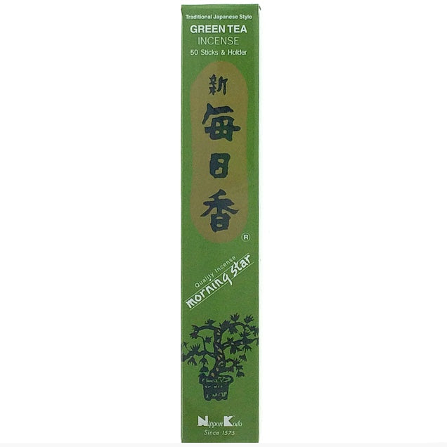 Green Tea Soft Green Morningstar Japanese Style Wood Free Incense Sticks-50 sticks