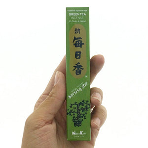 Green Tea Soft Green Morningstar Japanese Style Wood Free Incense Sticks-50 sticks