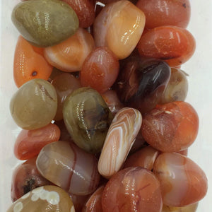 Carnelian (1) Red Orange Agate Polished Tumbled Stone (Heat Enhanced)