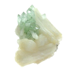 Green Apophyllite on Stilbite Crystals Unpolished Crystal Cluster (Pune, India)