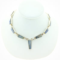 Labradorite Faceted Contemporary Multistone Sterling Silver Necklace
