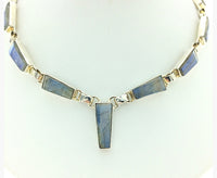 Labradorite Faceted Contemporary Multistone Sterling Silver Necklace
