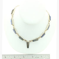 Labradorite Faceted Contemporary Multistone Sterling Silver Necklace