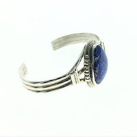 Lapis Lazuli Natural Gemstone Native American Navajo Sterling Silver Bracelet Cuff
