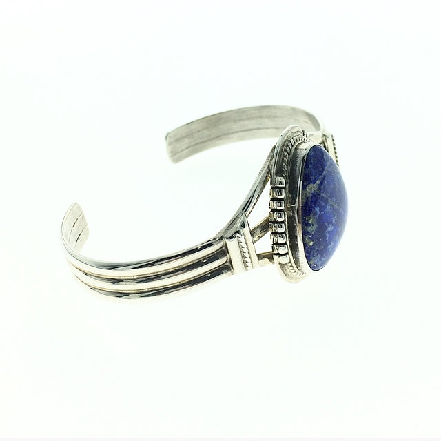 Cabochon Lapis Lazuli Sterling Silver Cuff Bracelet – MUSH.CO