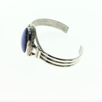 Lapis Lazuli Natural Gemstone Native American Navajo Sterling Silver Bracelet Cuff
