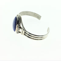 Lapis Lazuli Natural Gemstone Native American Navajo Sterling Silver Bracelet Cuff
