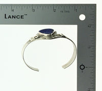 Lapis Lazuli Natural Gemstone Native American Navajo Sterling Silver Bracelet Cuff
