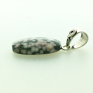 Ocean Jasper Orbicular Oval Gemstone on Sterling Silver Pendant Tim Grasso