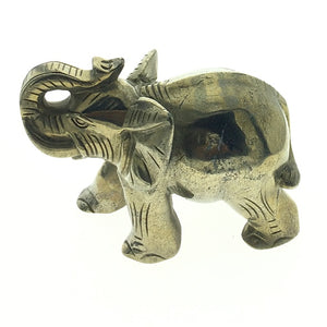 Pyrite Elephant Iron Fool's Gold Natural Handcarved Polished Carving Stone Art