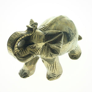 Pyrite Elephant Iron Fool's Gold Natural Handcarved Polished Carving Stone Art