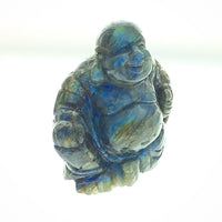 Labradorite Budai Hotei Laughing Buddha AAA Handcarved Polished Carving Stone Art