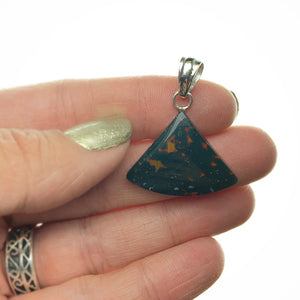 Bloodstone Heliotrope Gemstone on Sterling Silver Pendant by Tim Grasso