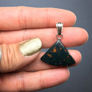 Bloodstone Heliotrope Gemstone on Sterling Silver Pendant by Tim Grasso