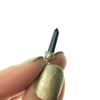 Black Onyx Miniature Crystal Point Sterling Silver Pendant