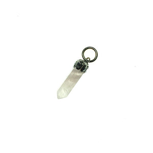 Rose Quartz Pink Miniature Crystal Point Sterling Silver Pendant