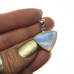 Moonstone Adularia Rainbow Goddess Avalon Gemstone Sterling Silver Pendant