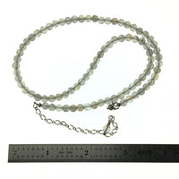 Labradorite Gemstone Round Bead Strand Sterling Silver Necklace by Josephine Grasso
