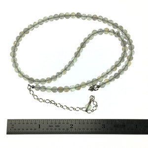 Labradorite Gemstone Round Bead Strand Sterling Silver Necklace by Josephine Grasso