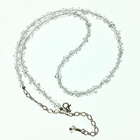 Herkimer Diamond Quartz Natural Crystal Bead Strand Sterling Silver Necklace by Josephine Grasso